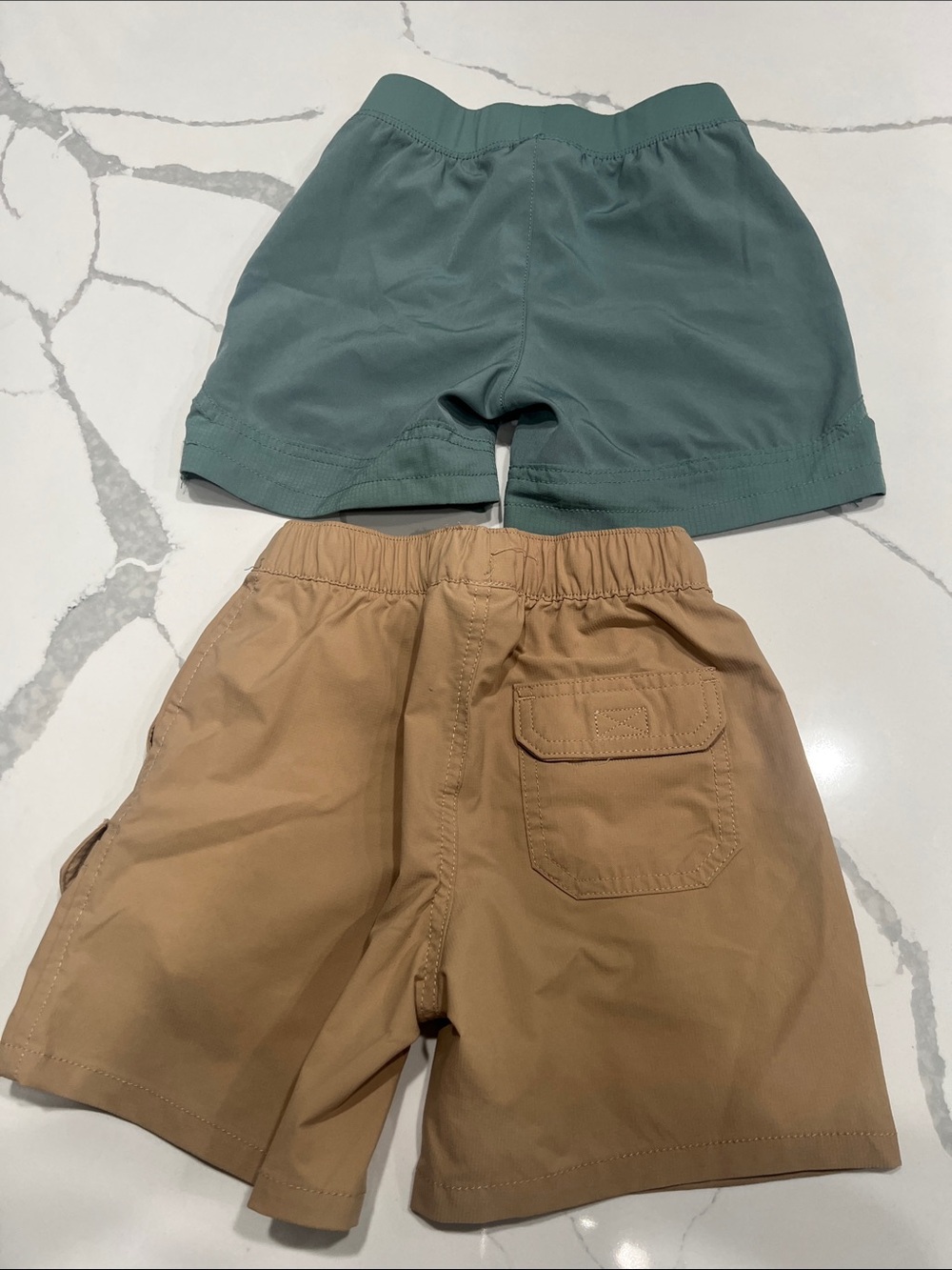 The Children's Place Teal Pull-On and Khaki Cargo Shorts Set - Picture 2 of 4